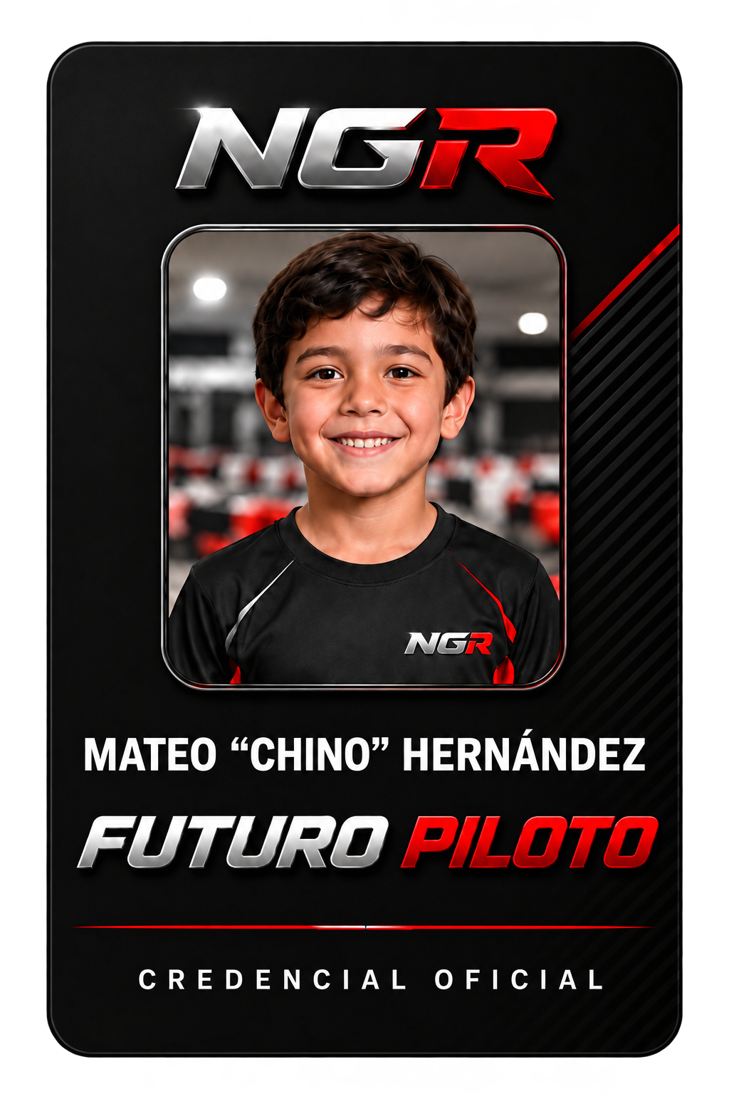 Credencial NGR de Mateo Chino Hernández